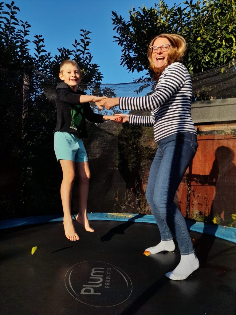 Lindsay on trampoline