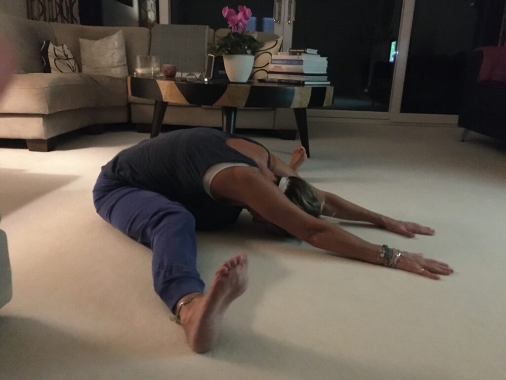 Mandy led on floor doing yoga